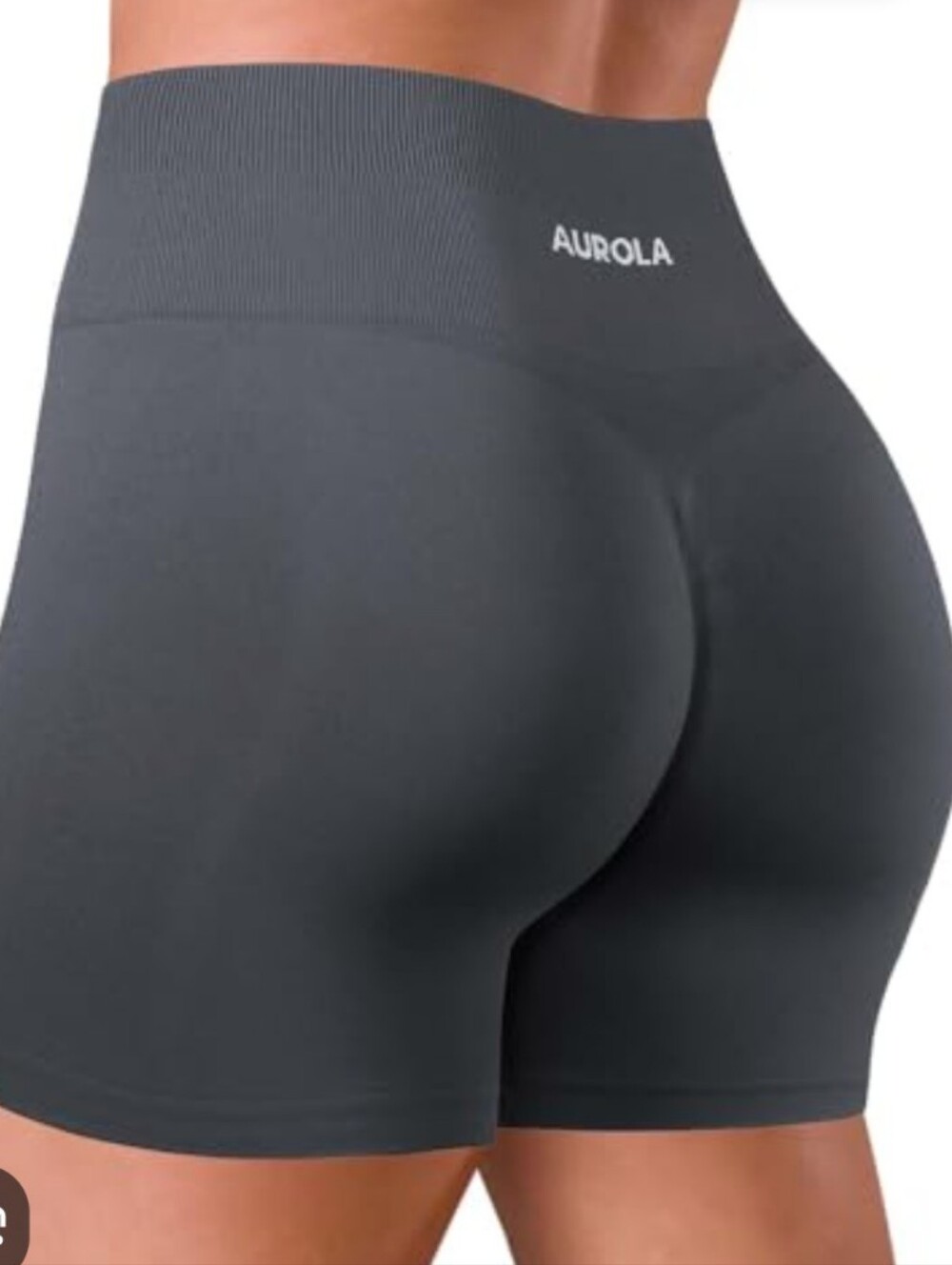 Aurola Women's High-Waist Charcoal Seamless Shorts